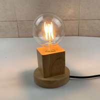 Lampe de table en bois massif LED, hêtre, support E27, alimentation AC, lumière blanc chaud, CRI 90, support de lampe de nuit avec base de prise, garantie de 2 ans