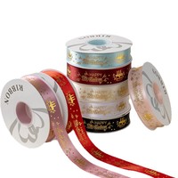 Ruban en polyester doré CHANG YUAN 2,5 cm Joyeux Anniversaire, rouleau de 32 yards pour emballage cadeau, décoration de gâteaux et florale