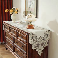 Chemin de table long et carré en tissu maillé brodé, idéal pour la décoration intérieure, les pique-niques en extérieur, les restaurants et les mariages