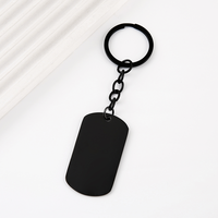 Porte-clés en métal mat Ywyougang à 4 tons, gravable au laser, forme rectangulaire arrondie, étiquette vierge pour logo personnalisé, idéal pour les cadeaux promotionnels