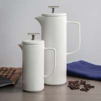 Presse à café blanche personnalisée, outils pour le café, en céramique blanche, personnalisé, vente en gros, pièces