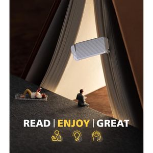 USB <b>Rechargeable</b> Book <b>Light</b> Clip On <b>LED</b> Reading <b>Light</b> White 3 Amber Colors 5 Brightness Levels Touch Control - Product Image 2