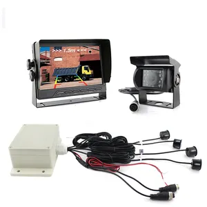 Su geçirmez 24V 7 inç geri görüş kamerası kamyon araba park sensörü sistemi
