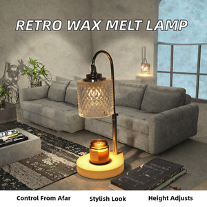 Lampe <span class=keywords><strong>chauffe</strong></span>-bougie LED moderne en verre avec télécommande et minuterie à intensité variable, hauteur réglable, lampe d'aromathérapie - Product Image 2