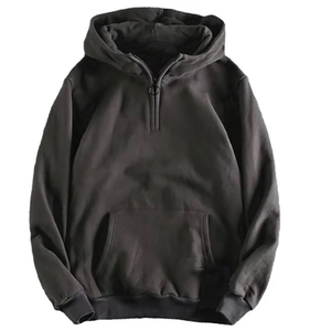 제조 청소년 회색과 흰색 2 색 100% 면 힙합 스타일 후드 후드 후드 - Product Image 1