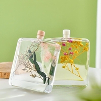 Conception unique personnalisée 120ml bouteille de diffusion de flûte à roseau carrée transparente en verre avec bouchon boîte ceinture