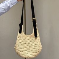Nouveau Sac Fourre-tout Grande Capacité pour Femme, Style Vintage Français, Fait Main, Tressé Creux, Décontracté, pour Vacances et Extérieur, Porté Épaule Unique, Collection 2026