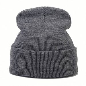 Gorros de Invierno de Punto Acrílico Lisos de Color Sólido Unisex de Alta Calidad al por Mayor, Gorros Personalizados con Logotipo Bordado - Product Image 3