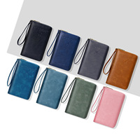 PLAYMAX Desain Baru Kapasitas Besar Anti RFID Tahan Air PU Poliester Unisex Tempat Paspor Organizer Perjalanan dengan Kancing