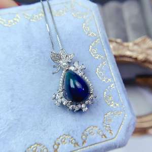 قلادات كريستال زرقاء أنيقة للنساء من المصنع الأصلي، مجوهرات راقية لحفلات الزفاف - Product Image 1