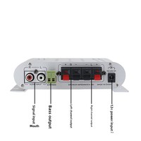 Amplificateur audio numérique Hi-Fi professionnel 2.1 canaux 20WX2+40W 12V avec circuit imprimé en alliage d'aluminium 4-8