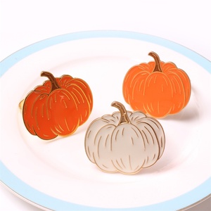 Orangerie Citrouille Alliage Serviette Anneaux Titulaire Mariages Restaurants Halloween Hallowmas Table De Noël Argent Acrylique Métal - Product Image 6