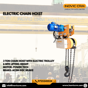 OEM Custom Built Electric Chain <b>Hoist</b> | IS Standard Industrial Lifting Equipment For Indsutrial Uses By Exporters - Product Image 3
