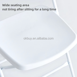 Wholesale Cheap Camping Outdoor Garden Foldable <strong>White</strong> Event Wedding Parties Rental Resin Plastic <strong>Folding</strong> <strong>Chairs</strong> for Sale Hall - Product Image 6
