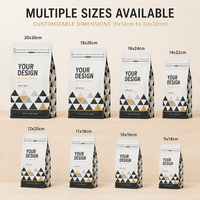 Sachet de café à design moderne, personnalisé et imprimé, pour l'emballage en gros des grains de café, 12oz 340g, pochette verticale avec fermeture éclair à languette de tirage