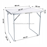 Table pliante d'extérieur rectangulaire moderne en alliage d'aluminium léger et ignifuge, directement de l'usine, pour cour, cuisine et salle à manger