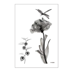 Impermeable tinta china Floral mariposa tatuaje pegatina jardín escena para Hanfu - Product Image 1