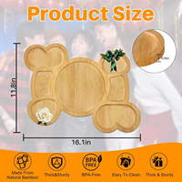 Plateau de service en bambou de qualité supérieure en forme de bonbon, plateau à collation multi-compartiments en bois massif naturel pour fêtes de luxe et décoration intérieure