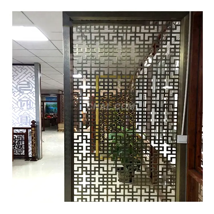 Taille personnalisée décoratif en aluminium découpé au laser diviseur Dubai chambre diviseur écran couleur or en acier inoxydable décoratif écran en métal