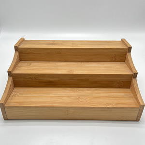Bamboo Three Tiered <b>Spice</b> <b>Rack</b> Foldable Standing Kitchen Storage Organizer <b>For</b> Home Use - Product Image 3