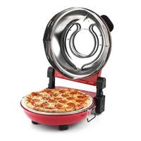 Four à pizza électrique automatique 1400W 12 pouces à hauteur réglable avec minuterie, pierre en céramique, fenêtre de visualisation