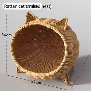 Модная Водонепроницаемая тканая кровать для кошек с влагостойким ушным дизайном для кафе, гостиной, в стиле Instagram, железный материал - Product Image 6