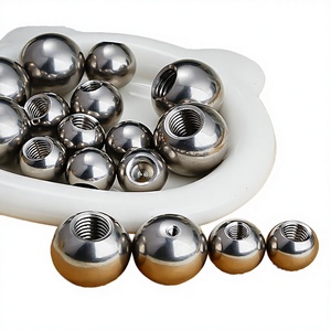 Billes à vis en acier inoxydable AISI 304 de marque DECOK, solides et rondes avec trou semi-fileté, tailles 5mm-10mm/M2-M6, finition polie brillante - Product Image 3