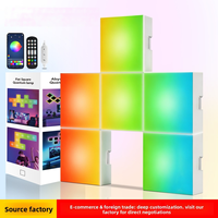 Lumière à changement de couleur activée par le son, lumière d'ambiance rythmique musicale haut de gamme, quantique modulaire mural