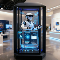 Étui d'affichage holographique élégant ZhuXin OEM, alimenté par l'IA, avec écran tactile et commande vocale interactive pour bijoux, articles de luxe et éducation