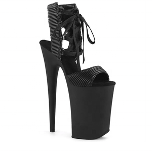 <span class=keywords><strong>Sandali</strong></span> Rncksi con plateau <span class=keywords><strong>neri</strong></span> in PU da 23 cm, con punta aperta e cinturino alla caviglia, <span class=keywords><strong>tacco</strong></span> <span class=keywords><strong>sottile</strong></span>, suola in plastica, per aumentare l'altezza, adatti a tutte le stagioni - Product Image 1