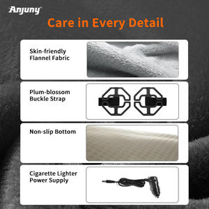 Coussin chauffant pour siège de voiture Anjuny, luxe, ventilation, soutien lombaire réglable, 3 niveaux de chaleur, 12V/USB, portable, long trajet, soulagement de la douleur - Product Image 5
