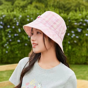 Bucket <b>Hat</b> Plaid Cotton Poplin Unisex Spring <b>Summer</b> Sun Protection Fashionable Casual Style - Product Image 5