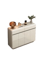 Meuble à chaussures moderne à 2 portes et 4 tiroirs, finition haute brillance, en MDF, pour entrée, couloir, salon, entrepôt, villa