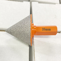 PMS 20-35-50mm brasé diamant cône chanfrein carrelage marbre alésoir meuleuse d'angle chanfrein meule