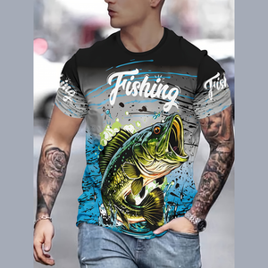 Camiseta de Hombre al por Mayor, 100% Poliéster, 140 g/m², Malla Transpirable, Holgada e Informal, con Estampado 3D de Anime - Product Image 2