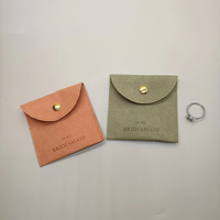 Pochette carrée légère en microfibre suédée écologique pour ranger colliers et bijoux, impression de logo, enveloppes, sac cadeau 8*8cm