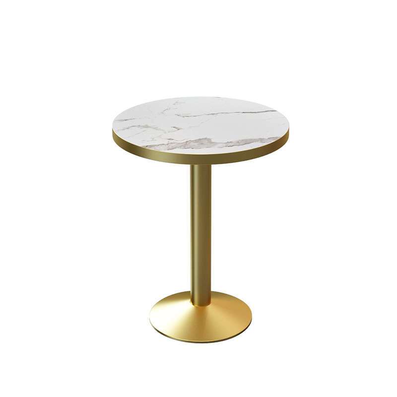 Table ronde de dalle de roche d'imitation