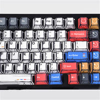 Style comique Mixte Lumière Keycaps Cherry Profile Cherry PBT 127 Touches Sublimation Keycaps pour Gaming 61/64/68 Clavier Mécanique