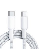 Kabel USB-C ke USB-C 240W Grosir 1M Desain Kepang 3A Pengisian Cepat Konduktor Tembaga Murni untuk Ponsel Komputer Power Bank