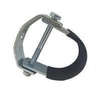 Collier de tuyauterie suspendu en acier galvanisé avec revêtement en caoutchouc pour profilés en U