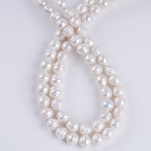 Natural 10-11mm Baroque Button Tailed Freshwater <b>Pearl</b> White <b>Loose</b> <b>Pearls</b> for DIY Bracelet Jewelry 18cm Short Strip - Product Image 2
