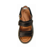 Grosir Sandal Kustom Mode Tinggi dengan Logo Sandal Kulit Mewah untuk Pria Coklat Desain Klasik Sandal Kasual Datar Pria