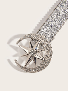 Femmes étoile boucle ceinture Y2k strass lune luxe Bling Punk métal boucle ceinture mode ceinture jean pantalon fête ceinture - Product Image 4