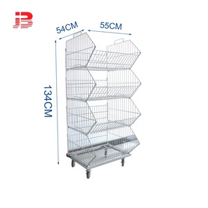 Chrome Siêu Thị Dây Kim Loại Giỏ Lưu Trữ Dây Lưới Hiển Thị Giỏ - Product Image 2