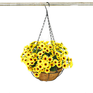 Grands paniers suspendus de 24 pouces pour plantes, <span class=keywords><strong>pots</strong></span> de fleurs, jardinières en fil métallique avec doublure en coco pour plantes artificielles, extérieur, intérieur, vert - Product Image 4