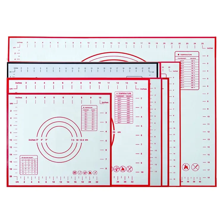 सिलिकॉन बेकिंग मैट लाइनर पिज्जा आटा निर्माता पेस्ट्री रोलिंग आटा गैर-छड़ी चटाई ग्रिल घुटने टेकना चटाई शीट 26*29