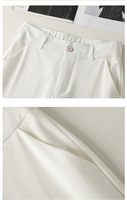Pantalon de cigarette amincissant taille haute pour femme léger petit style décontracté droit avec taille moyenne et fermeture à glissière