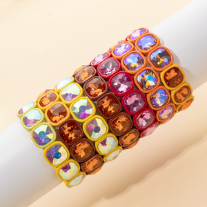 Braccialetto elastico di strass di cristallo alla moda con diamante colorato caramella colorata regalo di gioielli per le vacanze estive al mare delle ragazze - Product Image 1