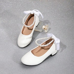 Nouvelles chaussures Mary Jane pour filles, style princesse, avec bride de cheville en perles, nœud en ruban blanc, pour spectacle et fête - Product Image 2