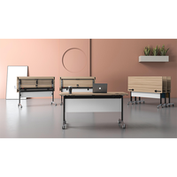 Prix usine bureau d'étude moderne cadre en métal modulaire amovible pliable avec roues Tables de réunion Table de formation